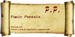 Papir Pentele névjegykártya